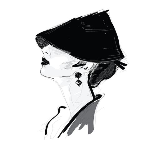 Fashion girl in sketch style. | Premium Vector
