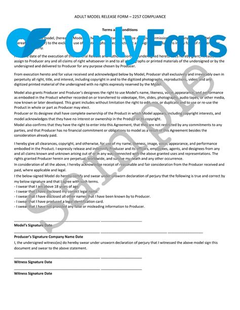 Onlyfans Release Forms Pdf
