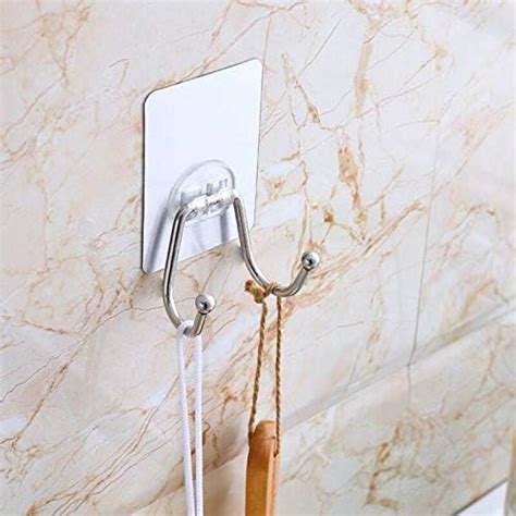 VIHAX Stainless Steel Round Sticking Hook Adhesive Waterproof Wall ...
