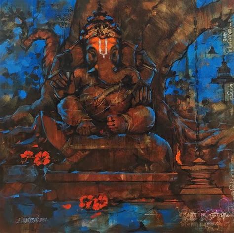 Ganesha Paintings & Artworks | Buy Vinayaka Canvas Paintings | ArtZolo.com
