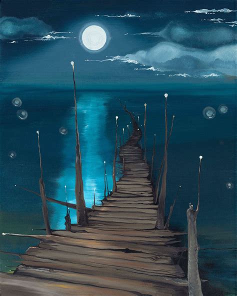 Dock to the Moon giclée print on canvas