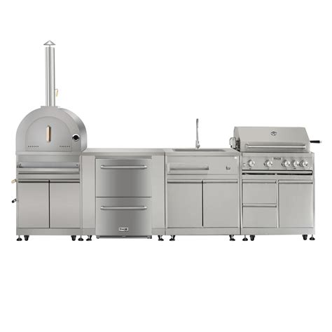 Thor Kitchen 6-Piece Modular Outdoor Kitchen Island Suite w/ 4-Burner ...
