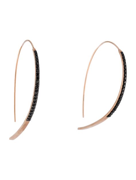 Lana Jewelry 14K Diamond Upside Down Hoop Earrings - 14K Rose Gold Drop, Earrings - W8523344 ...