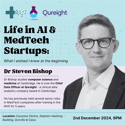 Life in AI & MedTech Startups , Gonville and Caius College, Cambridge ...