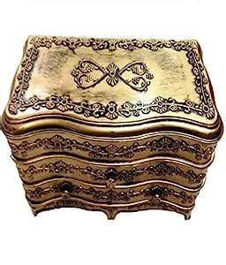 Buy TIAMO Antique Gold Plastic Jewellery Box with 3 compartments Online ...