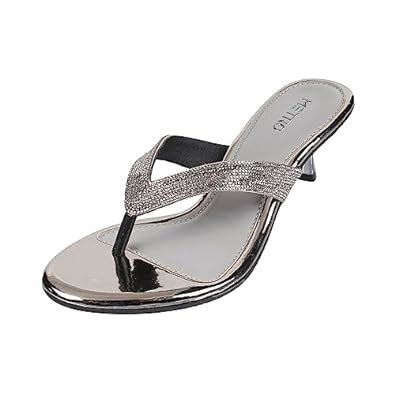Buy Metro Women Gun metal Kitten Heel Fashion Sandal UK/3 EU/36 (35-333 ...