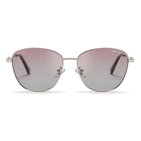 GREY JACK Stylish Cat-eye Metal Full Frame Polarized Sunglasses for Wo ...