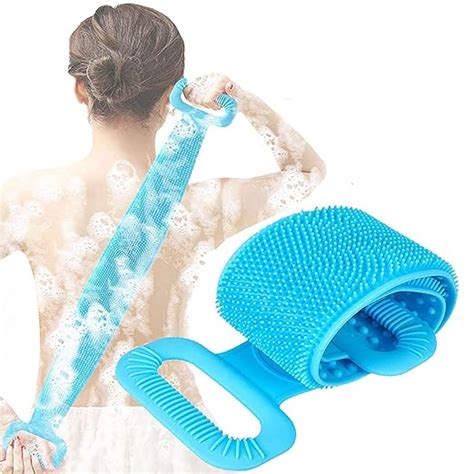 Buy Varisty Silicone Body Back Scrubber, Double Side Bathing Brush For ...