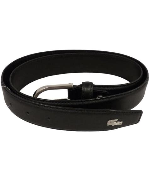 Lacoste Black Leather Metal Logo Belt RC1422 - Belts from Jonathan ...