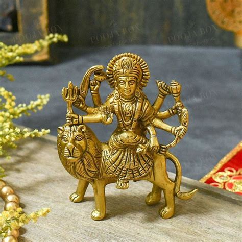 Buy Divine Brass Durga Maa Idol Online in India - Mypoojabox.in