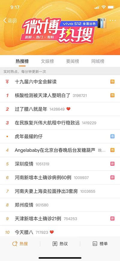 微博热搜榜排名今日最新(2022年1月10日)_安卓精灵网