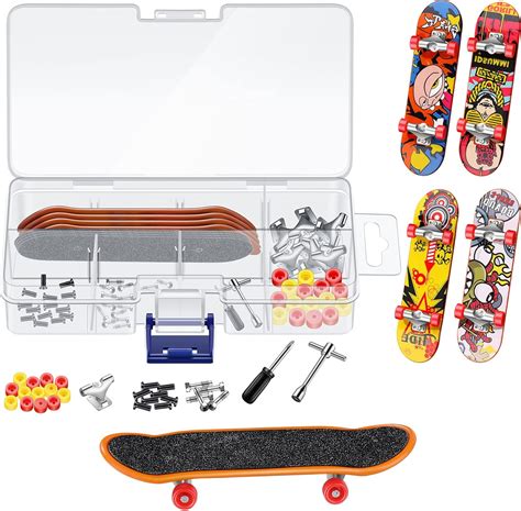 Buy 5 Packs DIY Fingerboard Kit with Box Mini Fingerboards with Mini ...