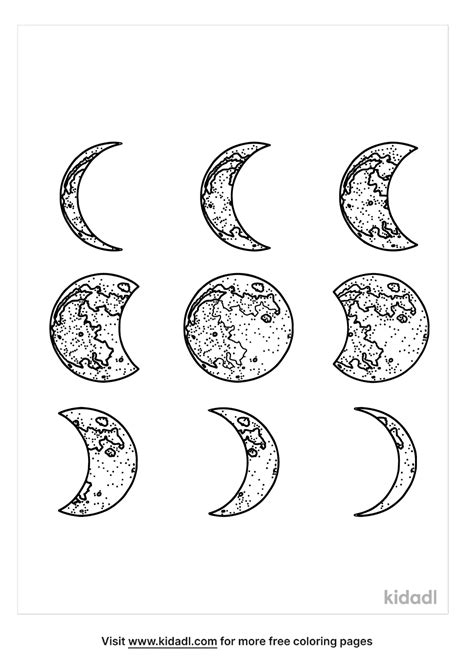 Phases Of The Moon Colouring