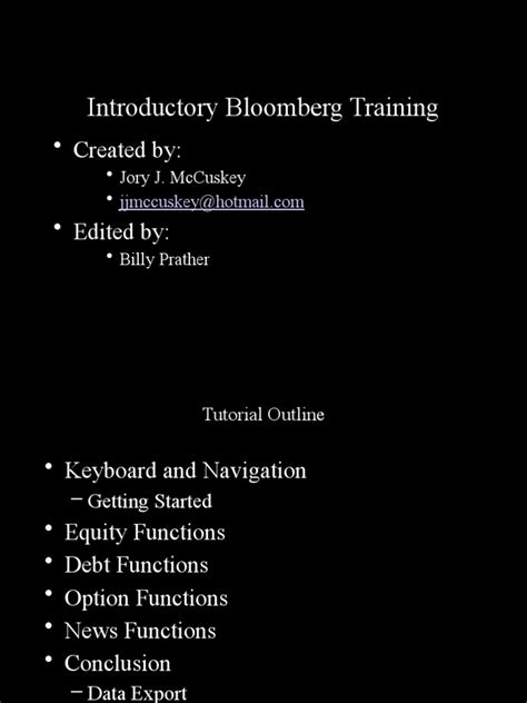 Image result for Bloomberg Tutorial