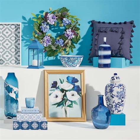 White and Blue Floral Jar with Lid, 14.5"