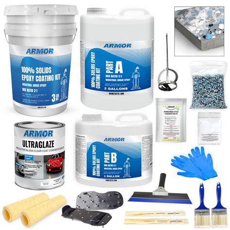 ArmorPoxy Garage Floor Epoxy Kit - 14-Pc 2 Part - 600 Sq Ft - MedGray ...
