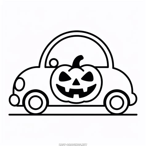 Halloween Car Easy Drawing | Easy Drawings