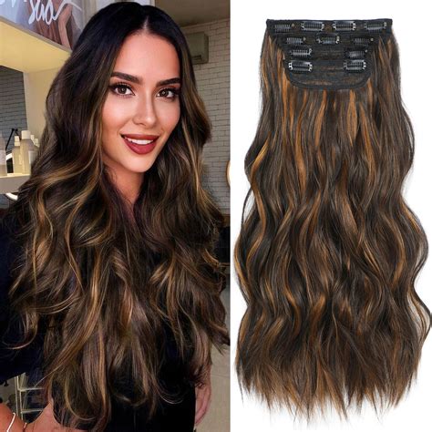 Amazon.com : Clip in Hair Extensions - 4 Pieces of Soft, Natural, and ...