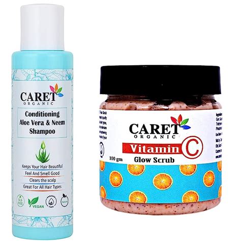 Buy Caret Organic Vitamin C Glow Scrub (100g) AND Conditioning Aloevera ...