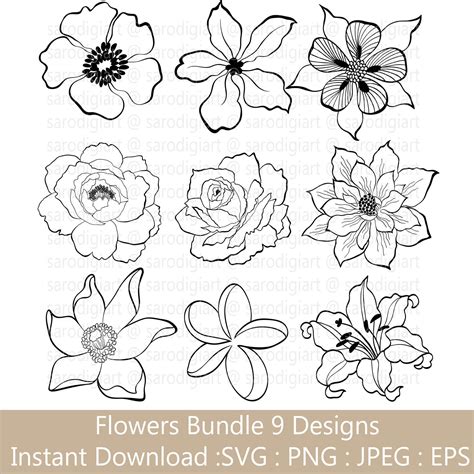 Flower Clipart Outline