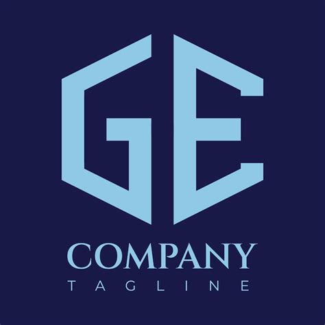 Blaues Logo mit dem Wort „ge“ darauf | Premium Vektor