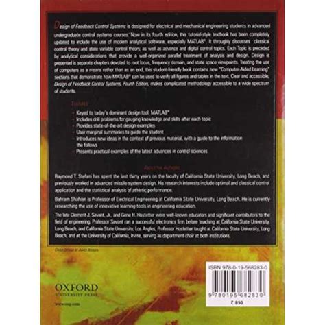 Design of Feedback Control Systems Book Price in India, Specs, Reviews ...