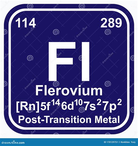 Flerovium. Post-transition Metals. Chemical Element Of Mendeleev's Periodic Table. 3D ...