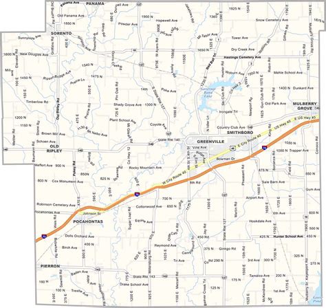 Bond County Map, Illinois - US County Maps