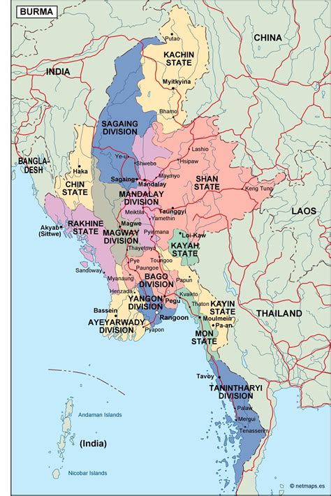 Burma Country Map