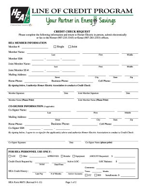 Fillable Online CREDIT CHECK REQUEST - Homer Electric Association Inc ...