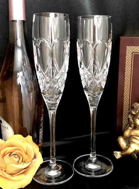 Vintage Waterford Crystal / Champagne Flutes / Love Toasting - Etsy