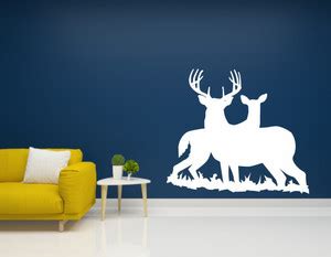 Maa Art World 66 cm Deer Wall Sticker two deer wall decal sticker Decal ...