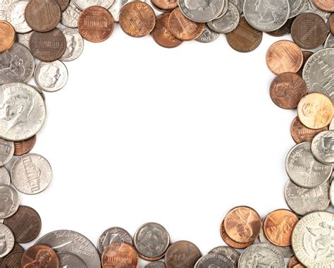 Premium Photo | United states dollar coins on white background with ...