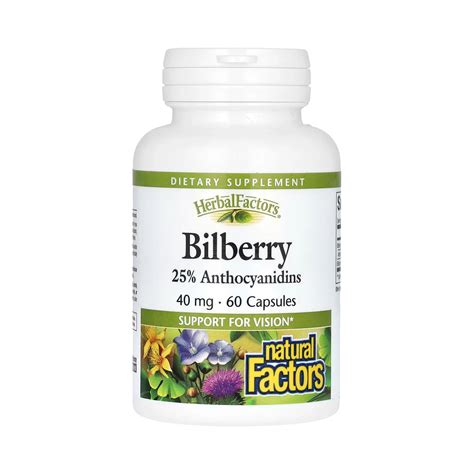 Natural Factors, Bilberry, 40 Mg, 60 Capsules – Maple Herbs