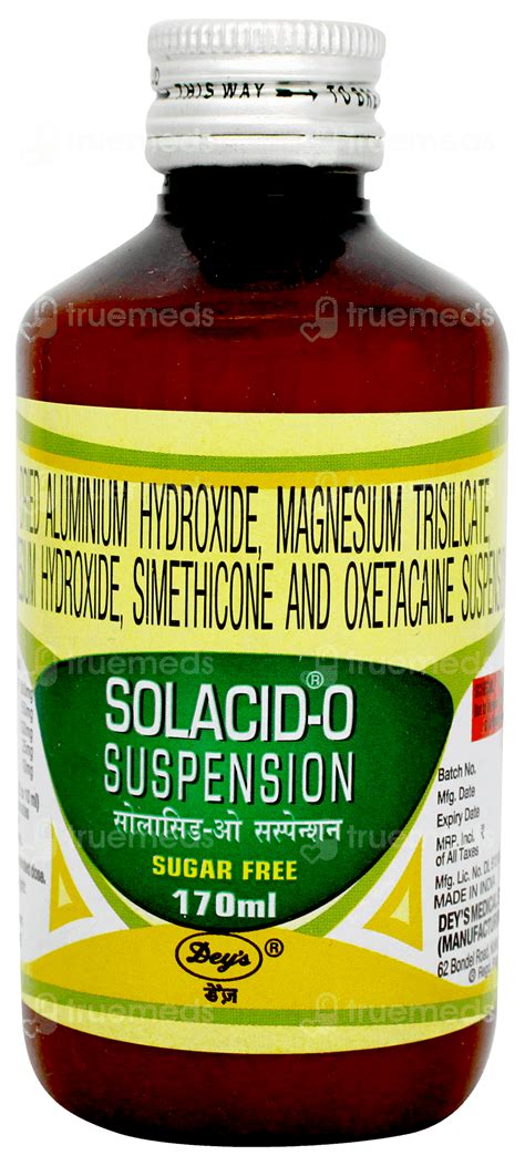 Solacid O Suspension Sf 170 Ml - Uses, Side Effects, Dosage, Price ...