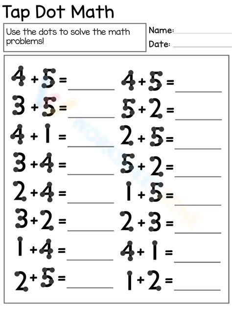 Image result for Touch Dot Math Worksheets