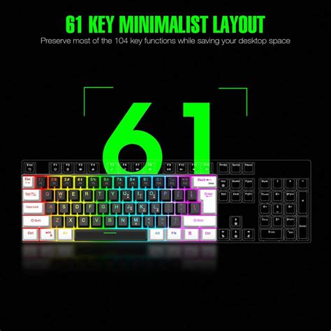 60% Wired Gaming Mini Keyboard, RGB Backlit Film Keyboard, Ultra-Compact Mini Waterproof ...