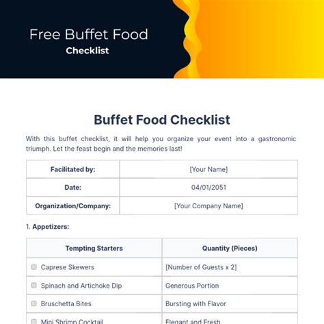 Food Menu Checklist Template 的图像结果