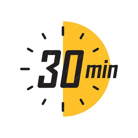 Premium Vector | 30 minutes on stopwatch icon in flat style Clock face ...