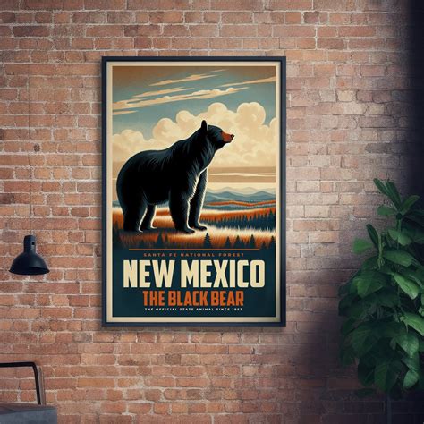 New Mexico State Animal | Vintage Prints | Black Bear | Print at Home ...