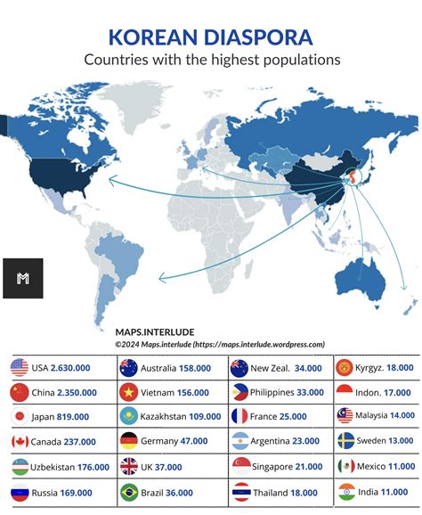 Korean Diaspora & Immigrants By Country - Brilliant Maps