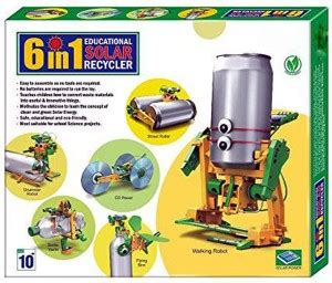 Bonkerz Educational 6 in 1 Solar Recycler Robot Toy Transform Into Six ...