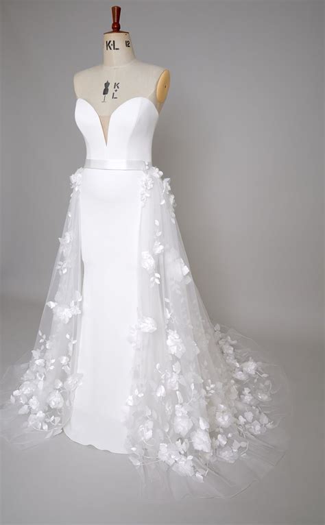 long sleeve wedding dress with detachable train