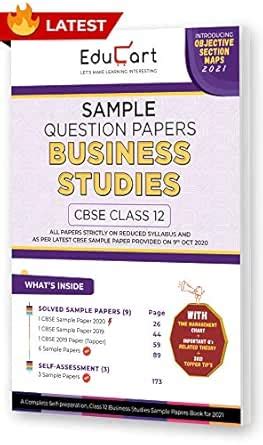 Educart CBSE Class 12 Business Studies Sample Question Papers 2021 (As ...