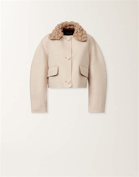 Double wool short jacket, rope and wicker for Women | Fabiana Filippi®