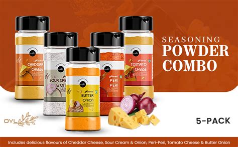 OYL - Popcorn Seasoning Powder Combo Cheddar Cheese, Sour Cream & Onion ...
