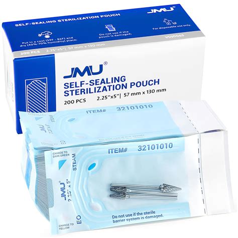 Self Sealing Sterilization Pouches 2.25" x 5" Small Autoclave ...