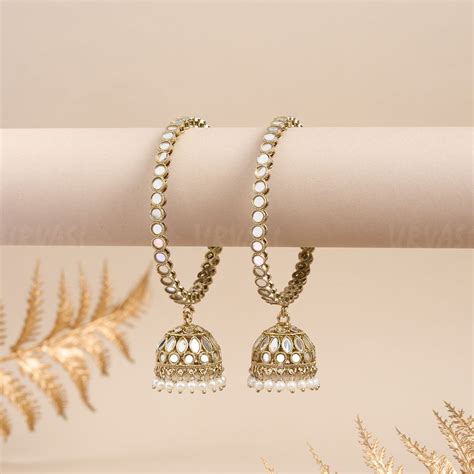 Polki Jhumka Drop Bangles BA 106 {Set of 2} – URVASI LADIES NOVELTIES