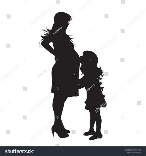 Pregnant Silhouette Family