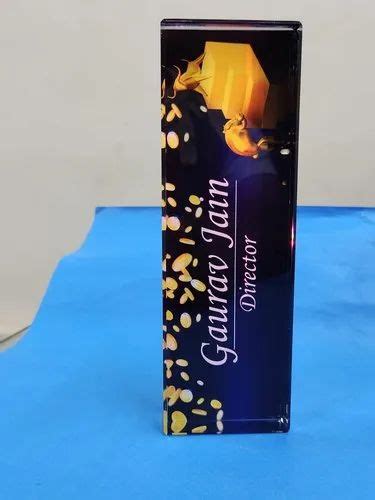 Display Name Plate - Crystal Desktop name plate Manufacturer from Mumbai